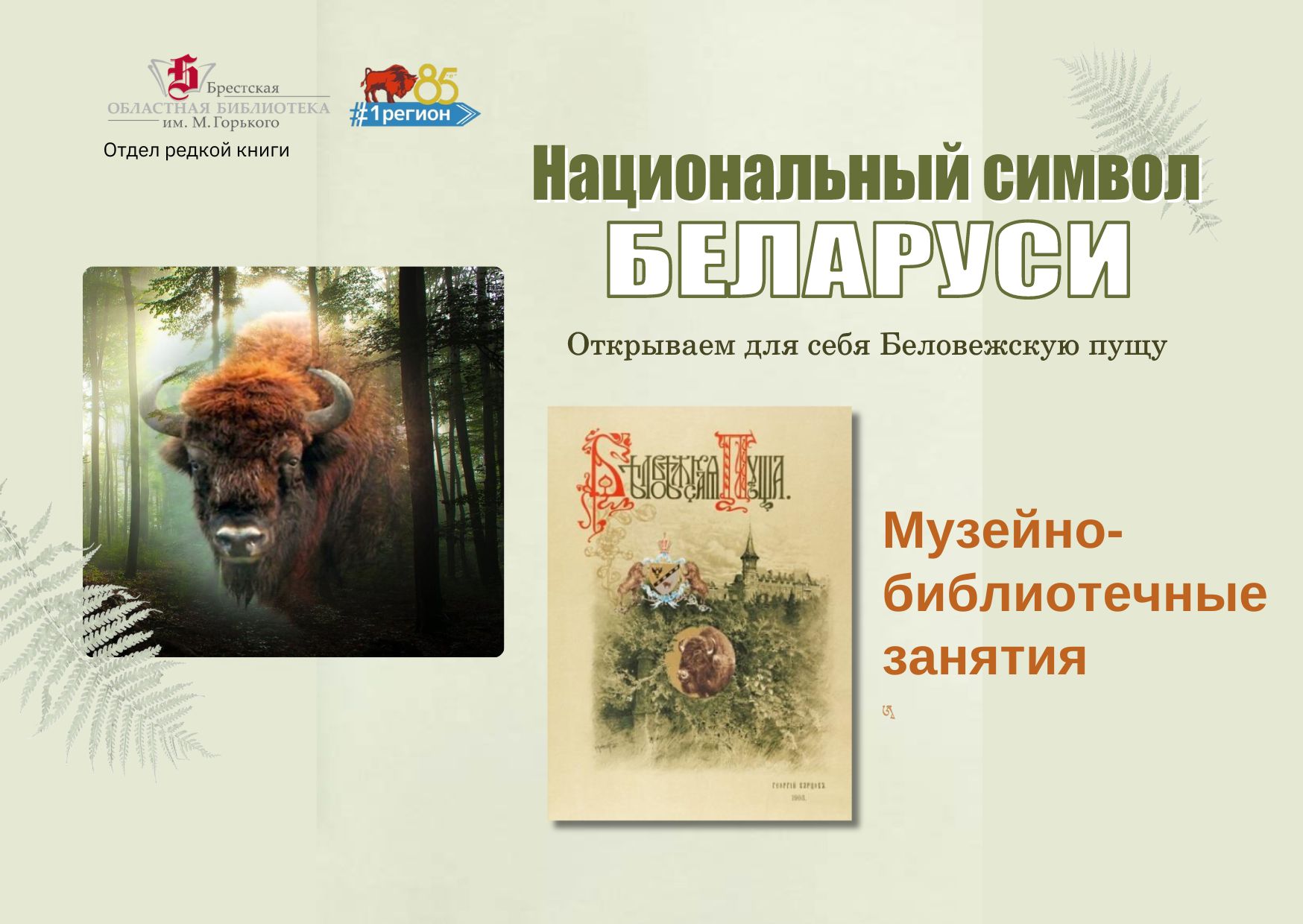 Музейно-библиотечное занятие «Национальный символ Беларуси: открываем для себя Беловежскую пущу»